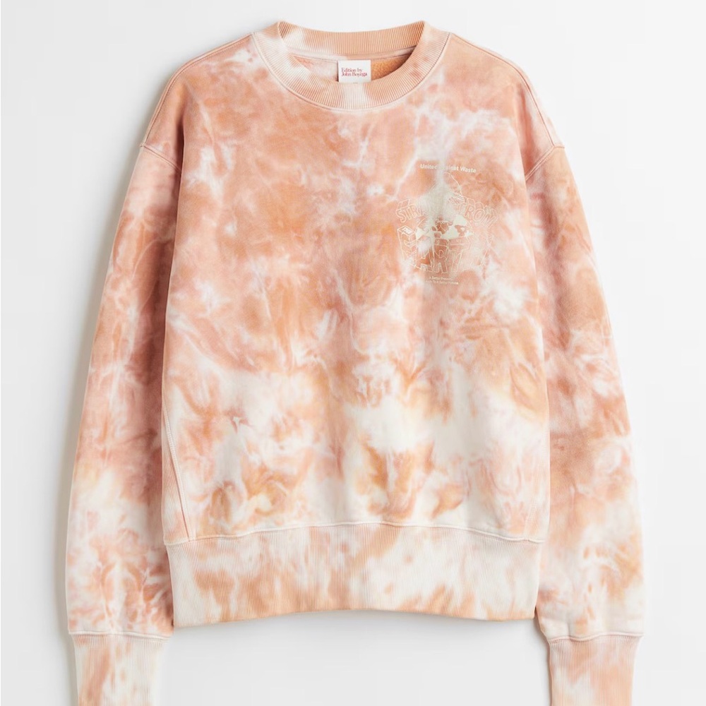 H&M Tie-Dye Sweater in Peach and Cream